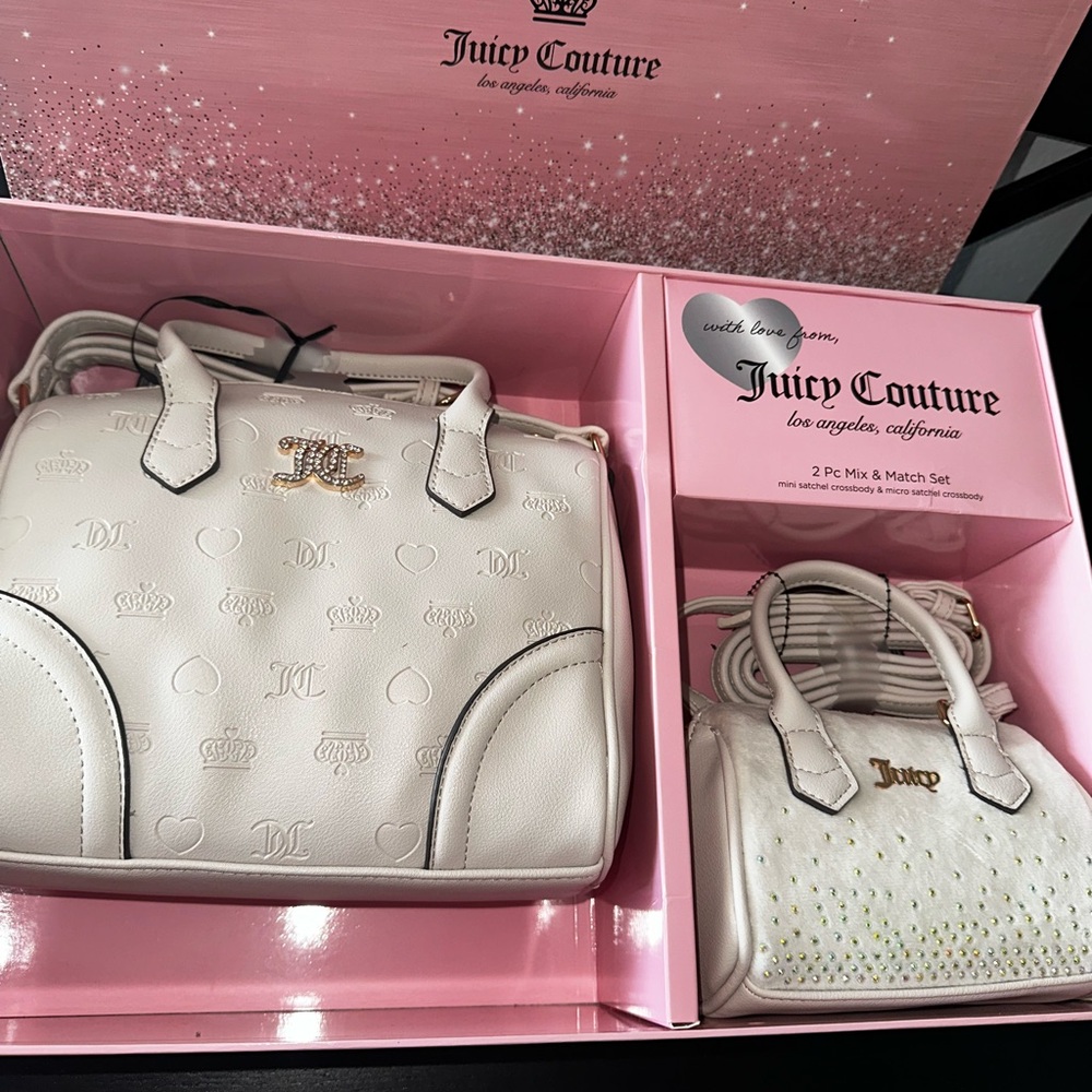 Juicy Couture Cream Satchel & Mini Crossbody Set